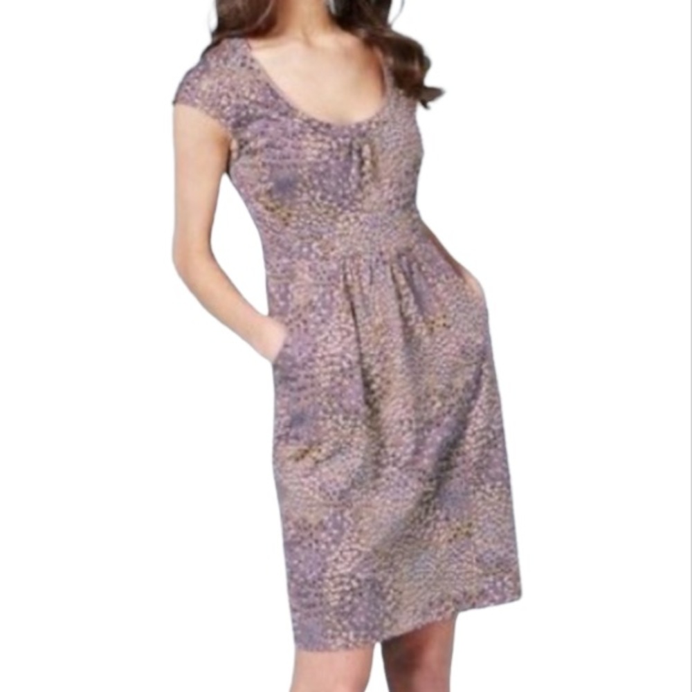 Boden Margot Jersey Fitted Dress with Cap Sleeves and Pockets